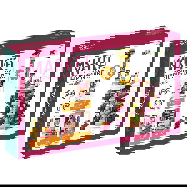 SUPERMARKET 44 PCS WITH LIGHT AND MUSIC 76X12X48.5CM RED LUNA 